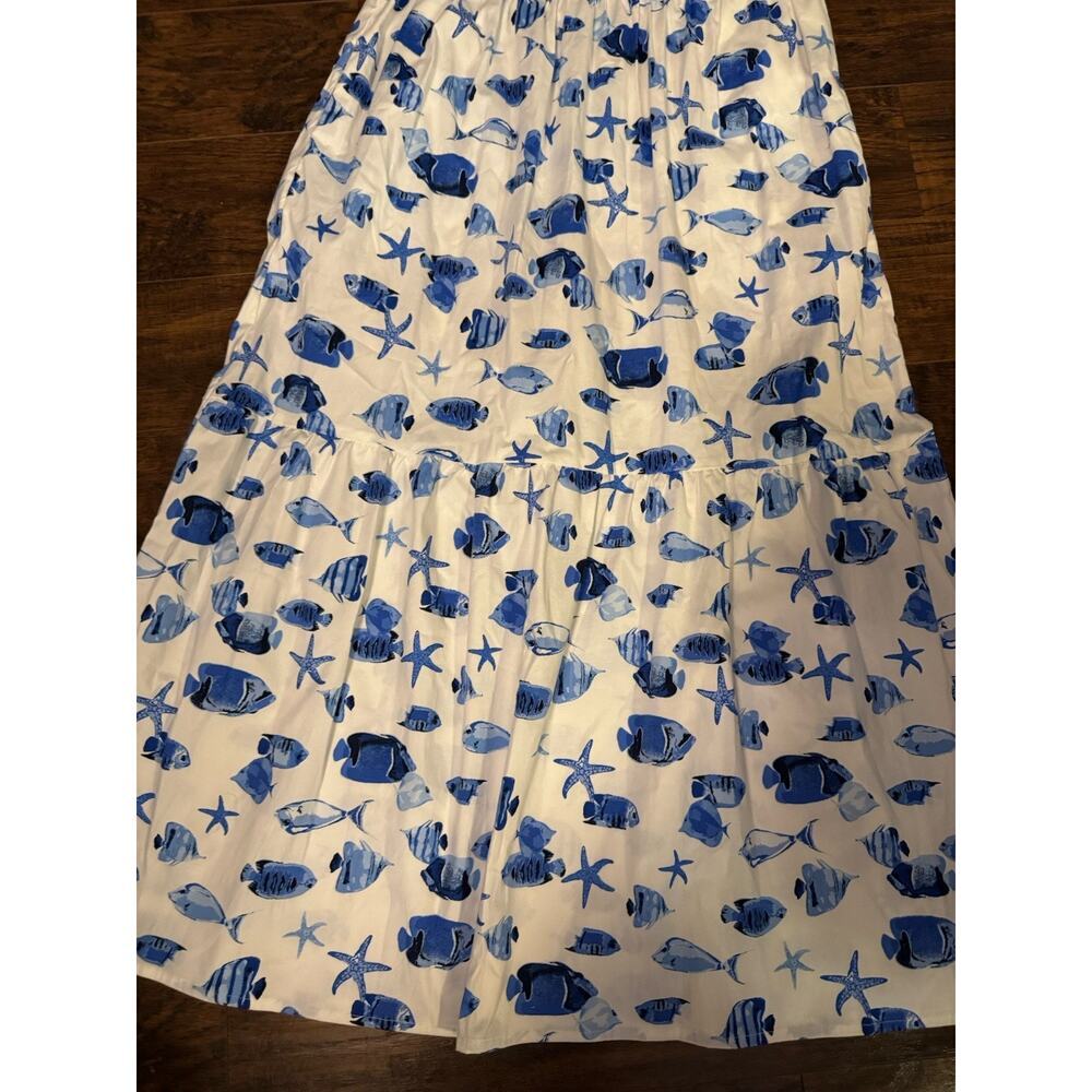 Rachel Zoe Dress Womens Fish Starfish Print Sleeveless Maxi Summer Beach Sz:XS - Picture 2 of 9